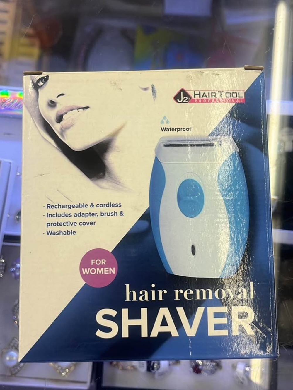 J2 HairTool Women’s Waterproof Electric Shaver - White & Light Blue